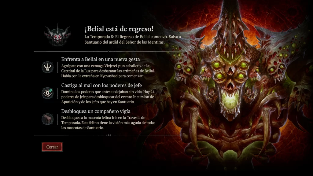 Diablo IV Temporada 8 - Belial