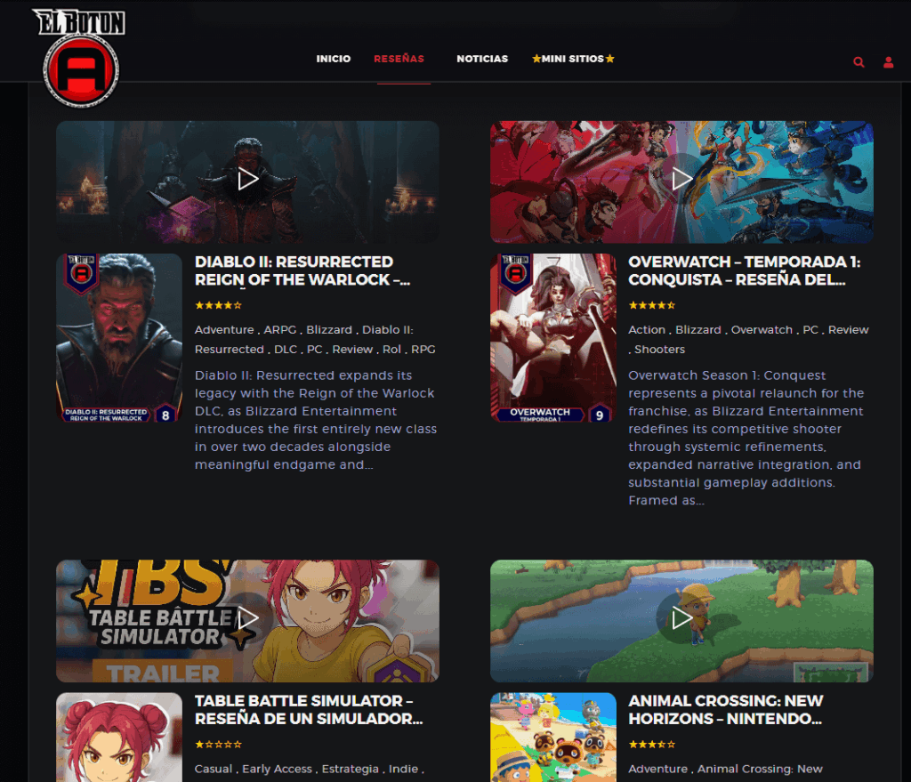 El Botón A Dark Surfaces - Review page