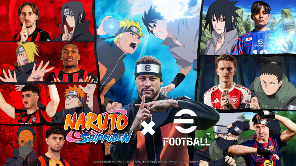 eFootball™ x NARUTO SHIPPUDEN la nueva colaboración une a Neymar Jr. y Takefusa Kubo con el mundo shinobi